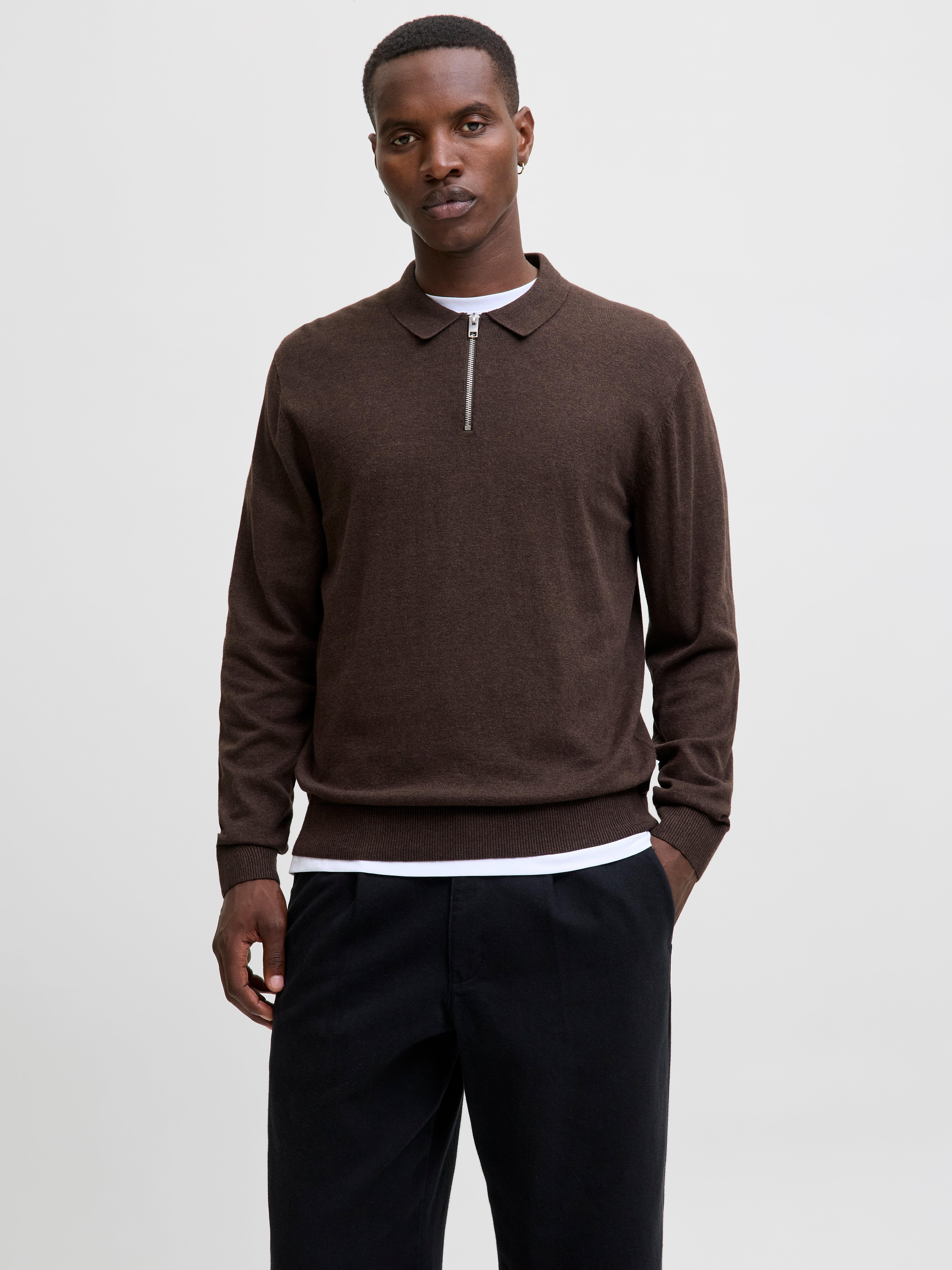 Einfarbig Poloshirt