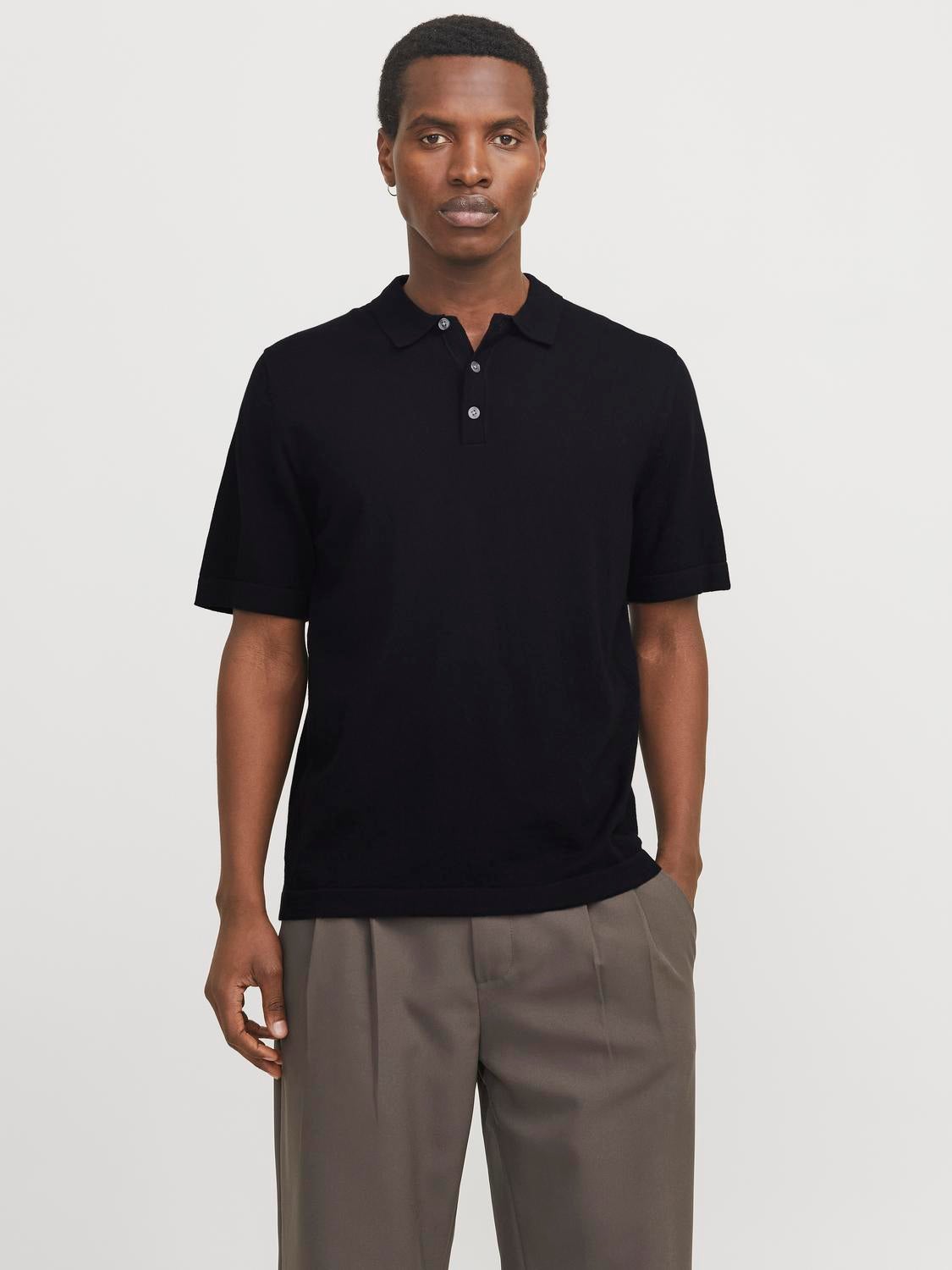 Einfarbig Poloshirt