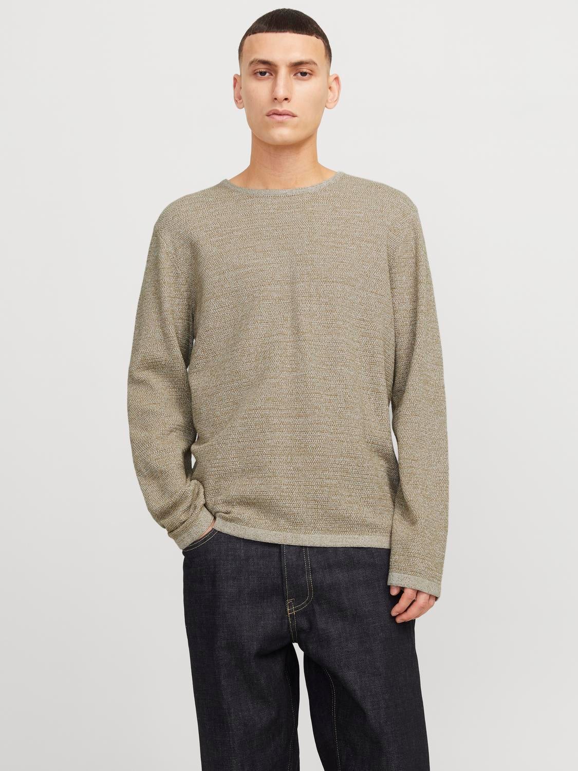 Einfarbig Strickpullover