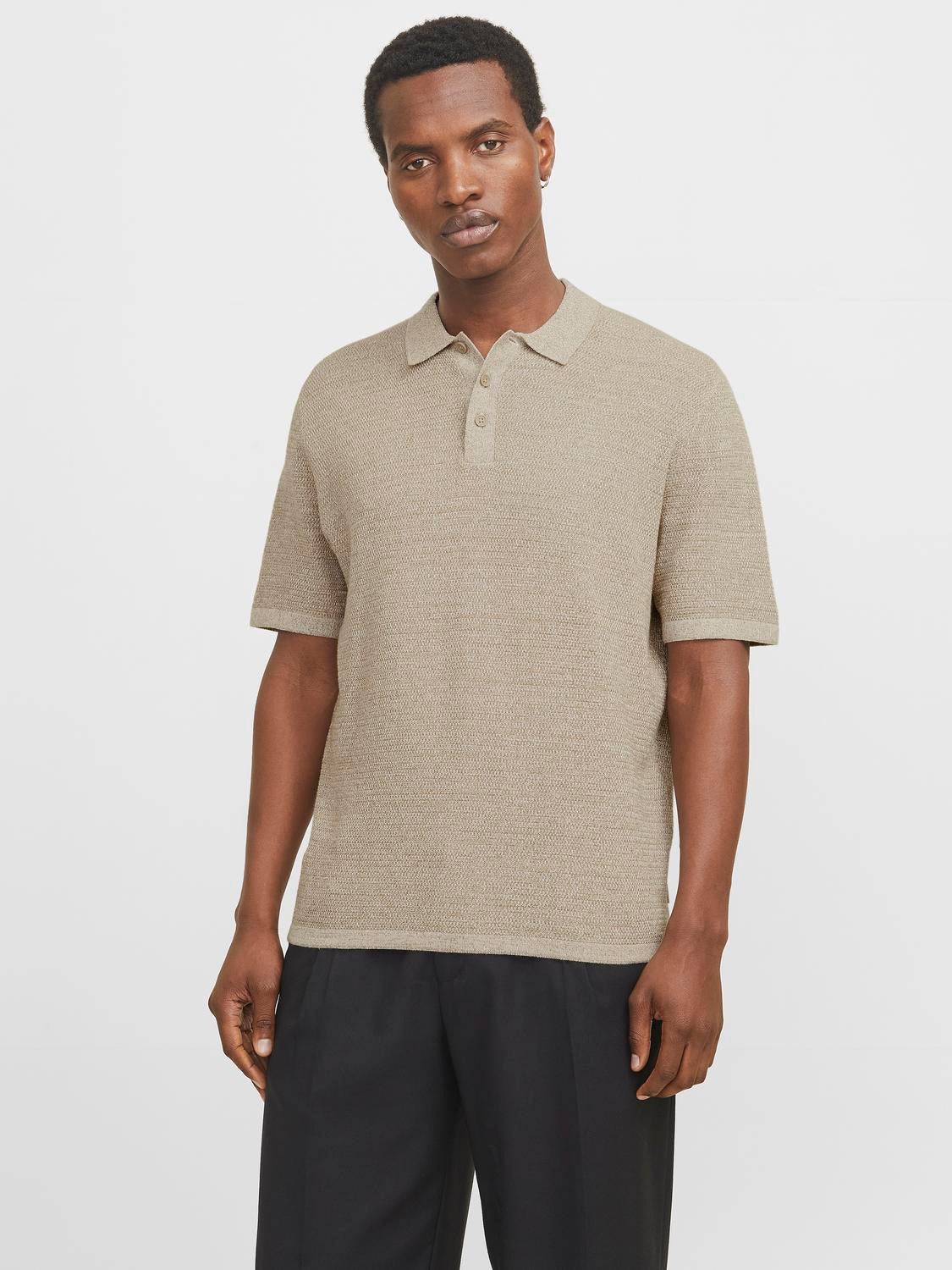 Einfarbig Poloshirt