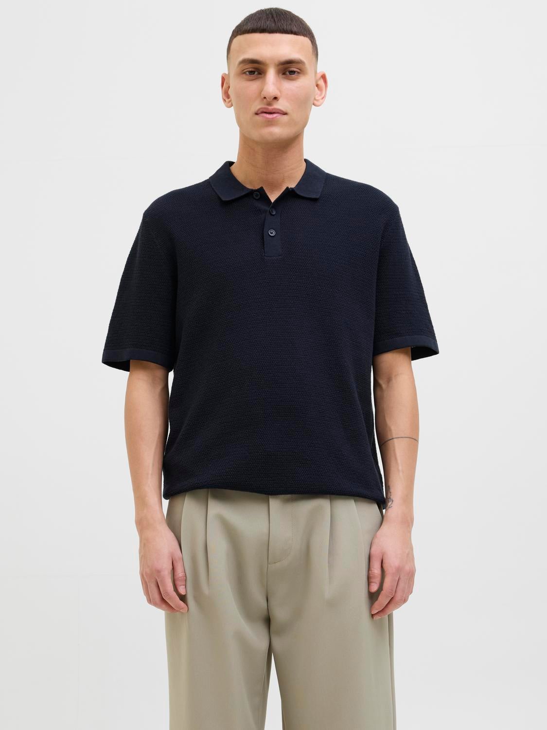 Einfarbig Poloshirt