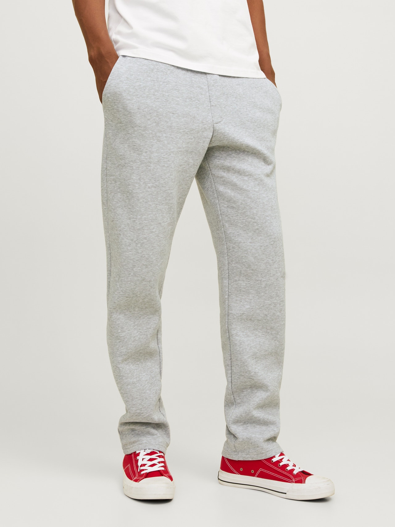 Jack & Jones Παντελόνι Regular Fit Παντελόνι με φαρδιά εφαρμογή -Light Grey Melange - 12268341