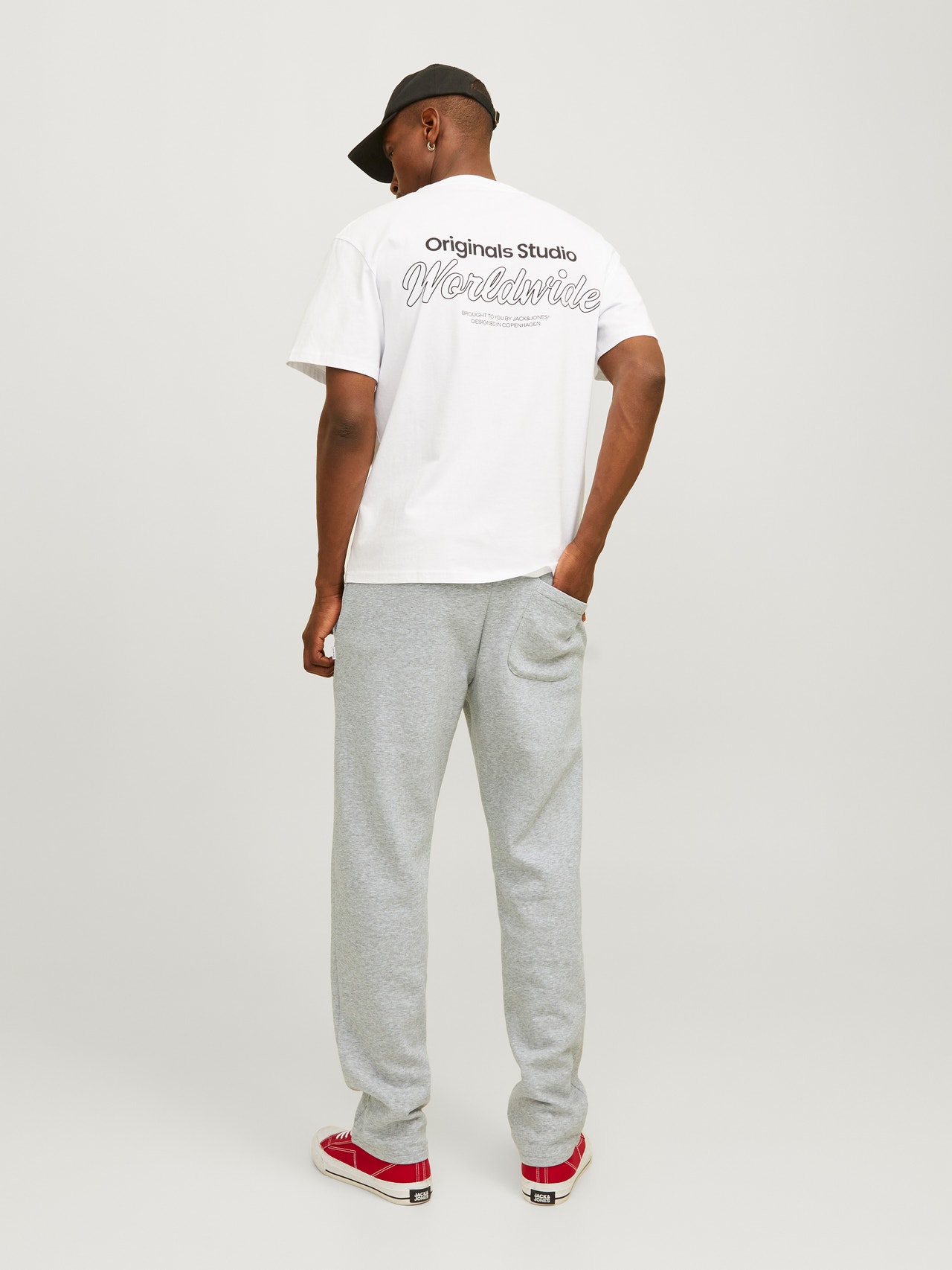 Jack & Jones Παντελόνι Regular Fit Παντελόνι με φαρδιά εφαρμογή -Light Grey Melange - 12268341
