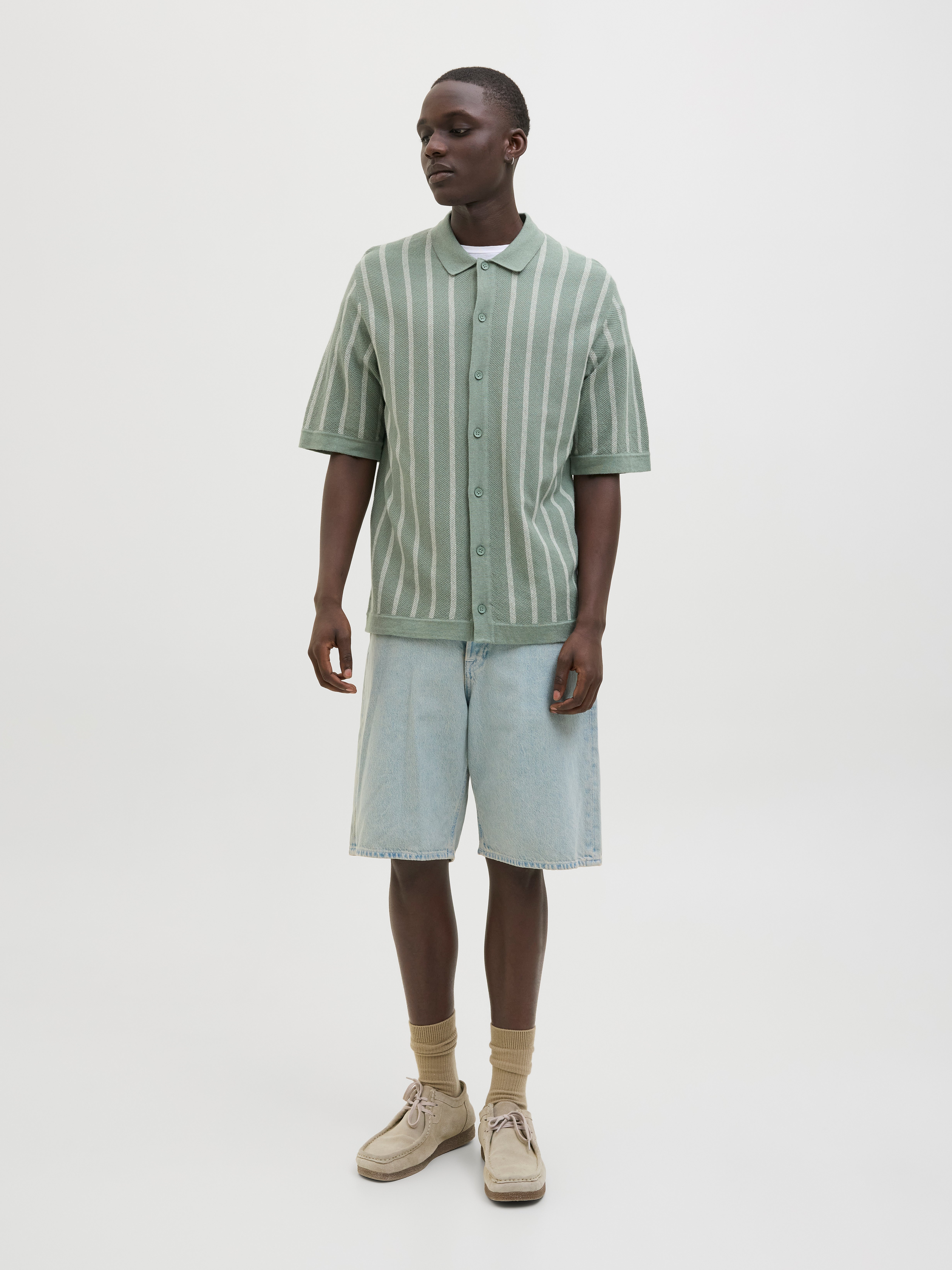 Thumbnail - Gestreift Gestricktes Polo