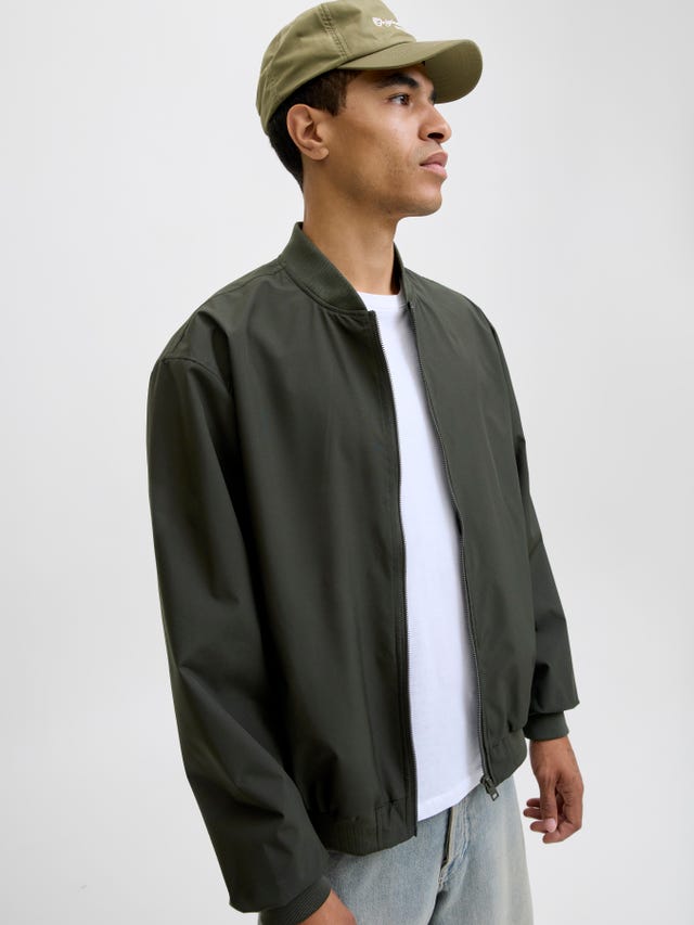 Veste Bombardier Homme Léger - Style Punk Rétro, Polyester-spandex, Fermeture éclair, Pour Printemps/automne