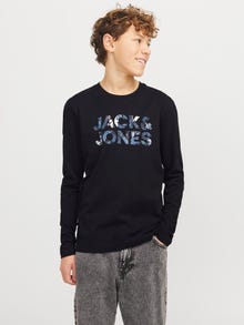 Jack & Jones Logotipas marškinėliai ilgomis rankovėmis -Black - 12268858
