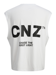 Jack & Jones Backprintet Crew neck Tank top -Bright White - 12268915