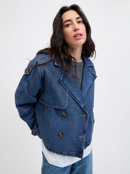 JJXX denim jacket in medium blue JJXX denim jacket in medium blue