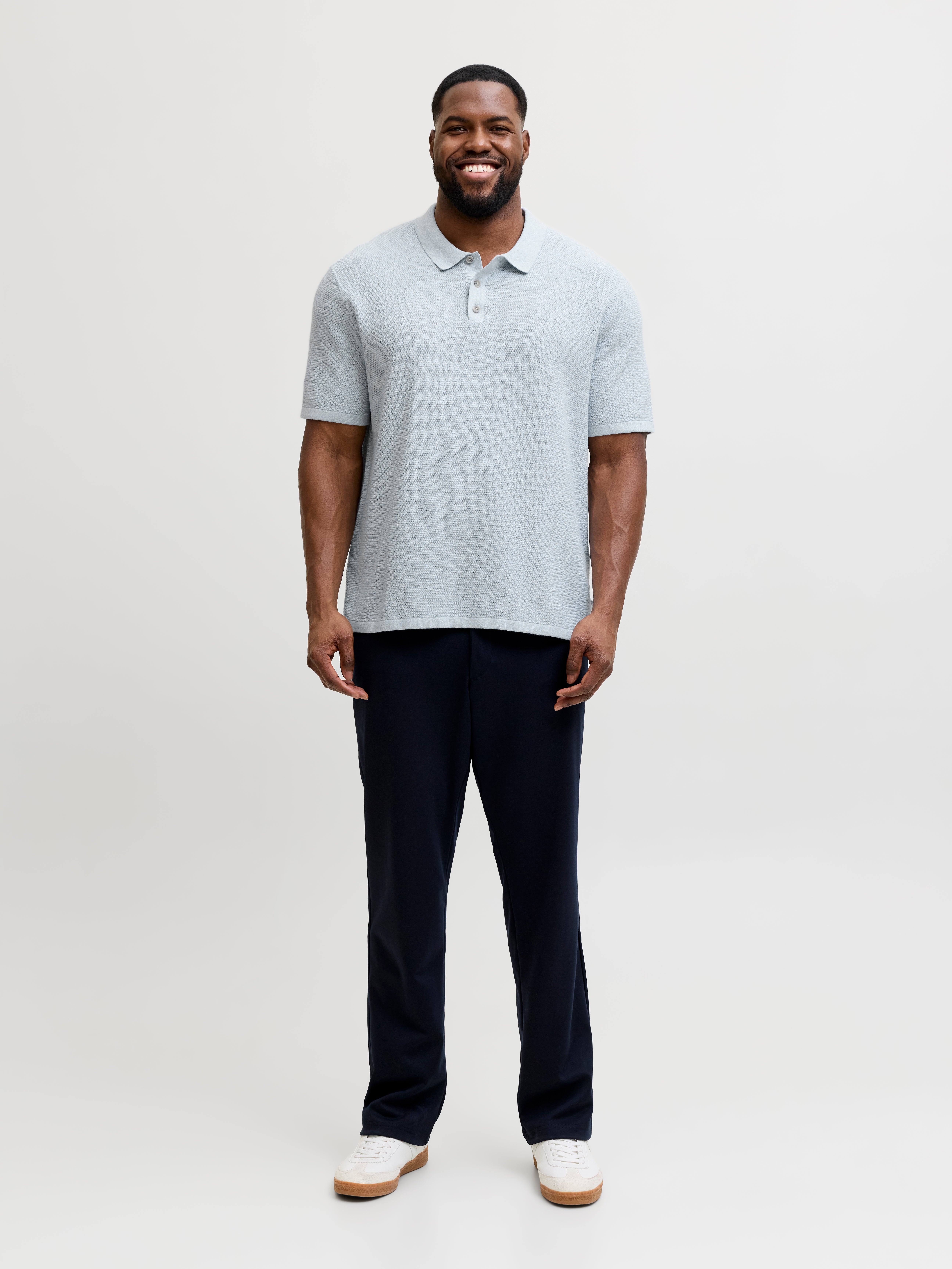 Thumbnail - Plus Size Gestricktes Polo