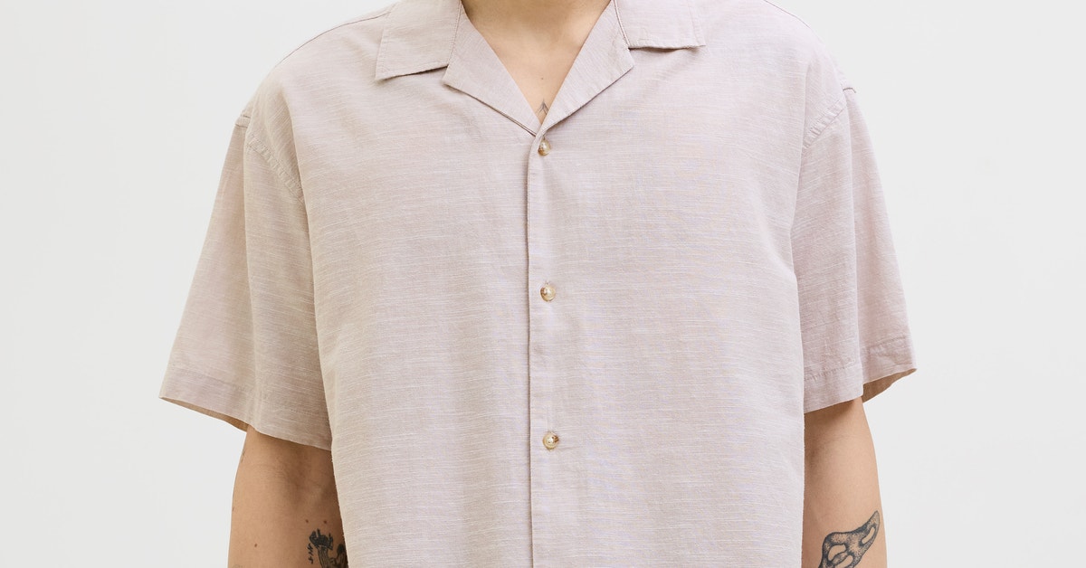 Chemise Manches Courtes Jack & Jones Grise - Taille L, Occasion Très Bon état