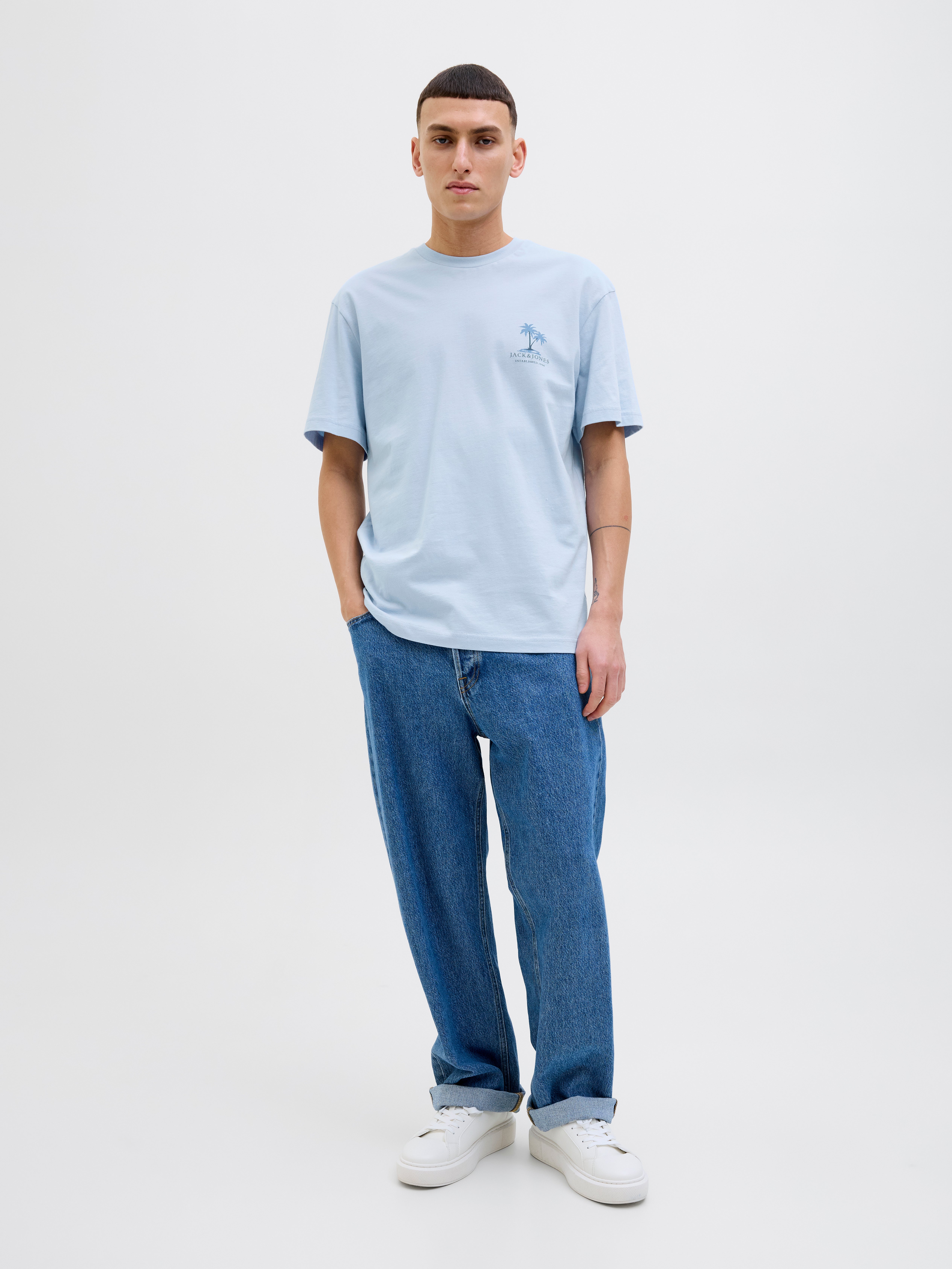 Thumbnail - Rückenprint Rundhalsausschnitt T-shirt