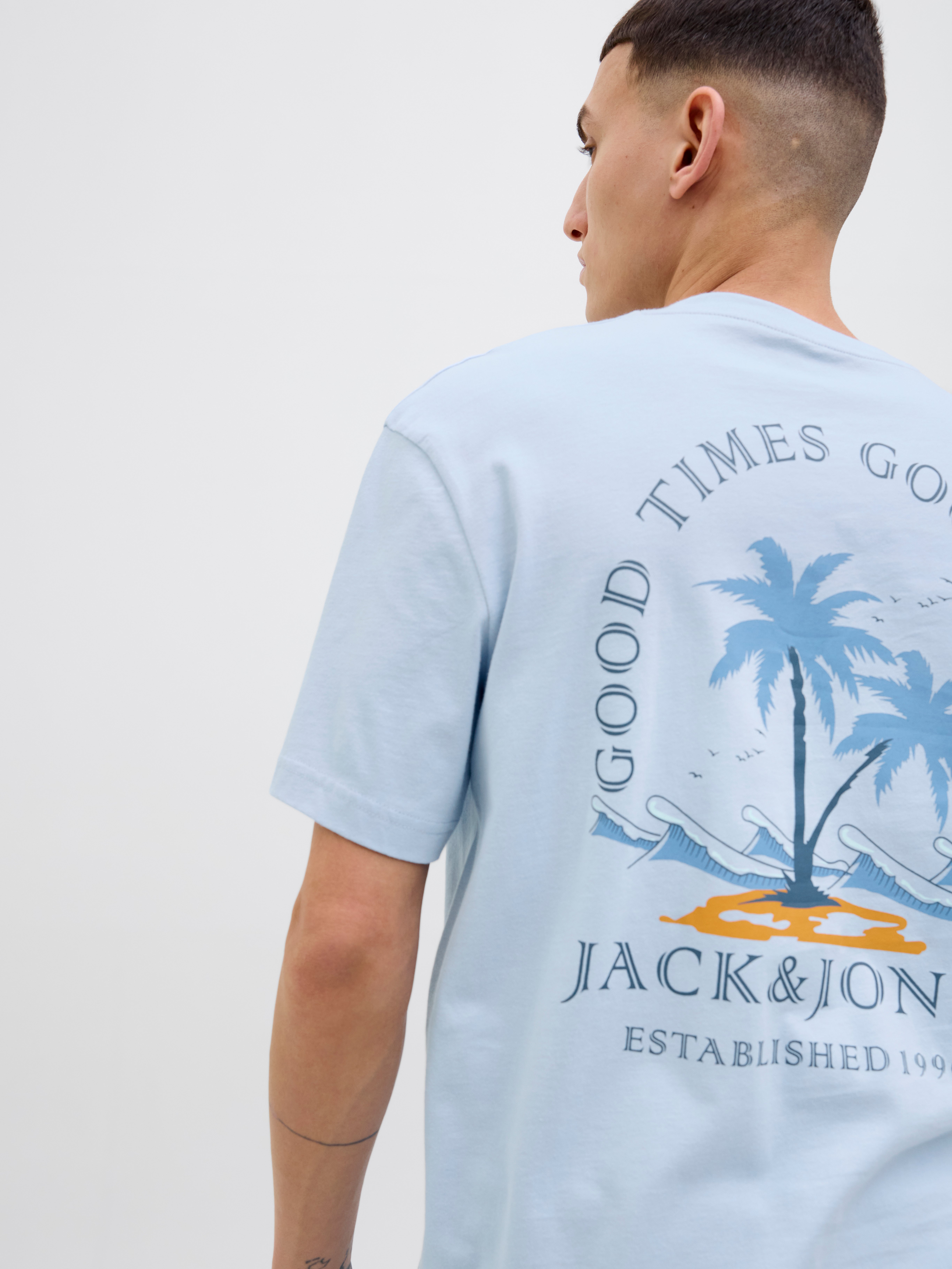 Thumbnail - Rückenprint Rundhalsausschnitt T-shirt