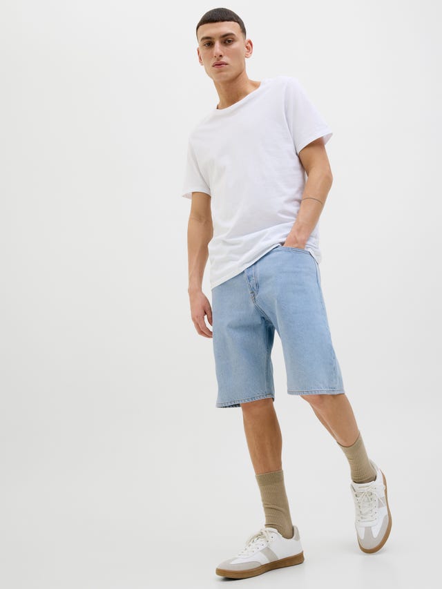 PANTALACCIO BERMUDA CORTO DENIM JEANS UOMO TASCHE LEGGERO - Foto 2