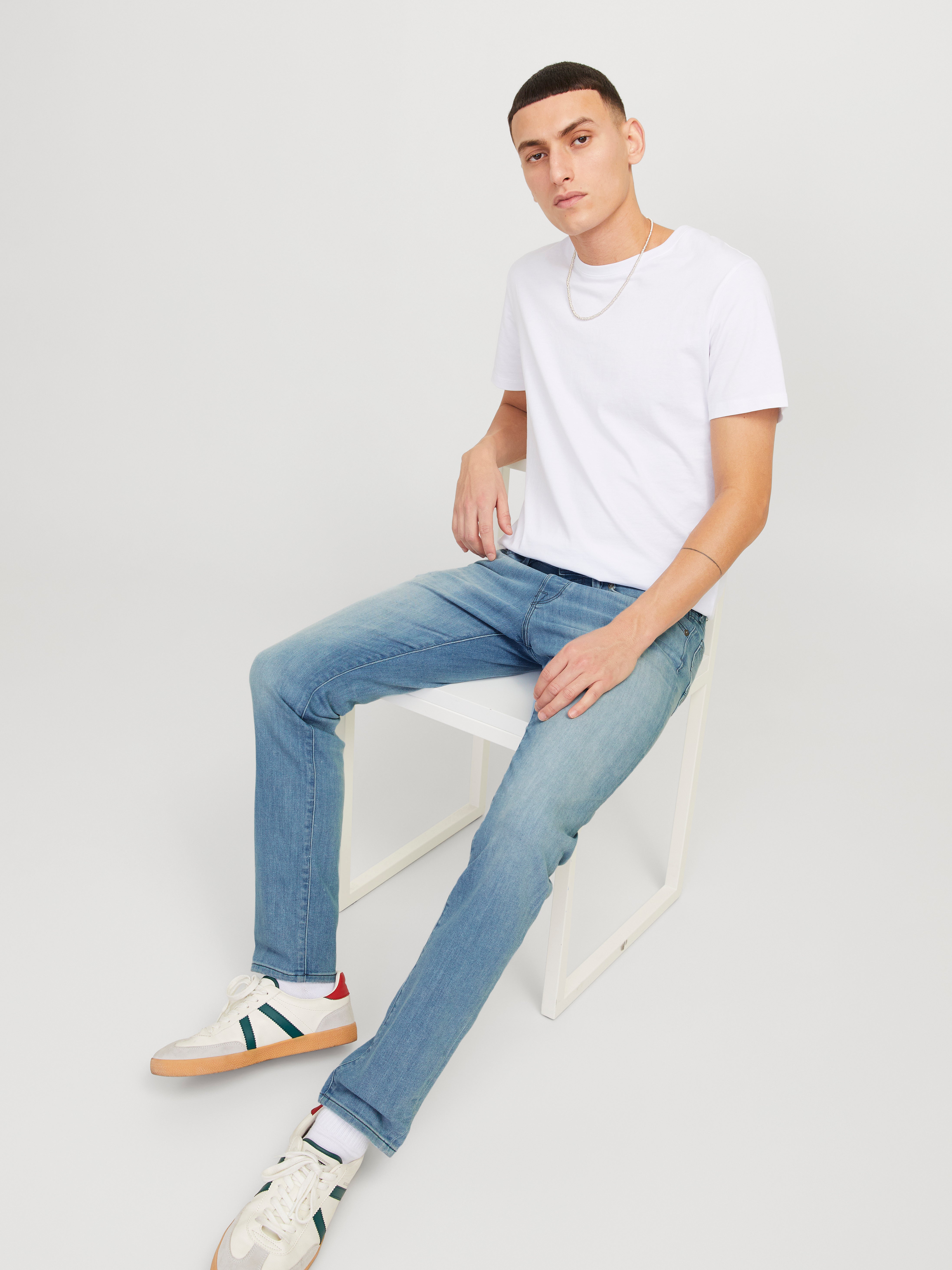 JJIGLENN JJFOX AM 496 NOOS Slim fit jeans | Midden Blauw