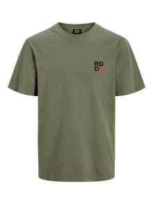 R.D.D. ROYAL DENIM DIVISION Apskrita apykaklė Marškinėliai -Deep Lichen Green - 12269651