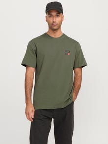 R.D.D. ROYAL DENIM DIVISION Apskrita apykaklė Marškinėliai -Deep Lichen Green - 12269651