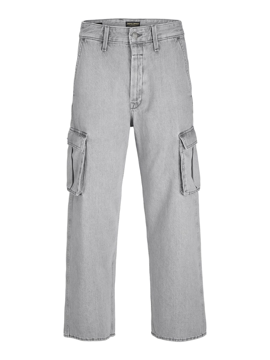 Jack & Jones JJIALEX JJCARGO MF 313 STYD LN Baggy Fit Jeans -Grey Denim - 12269754