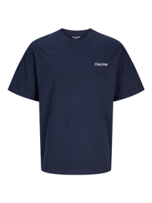 Jack & Jones Plus Size Takapainatus T-paita -Sky Captain - 12270104