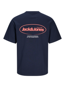 Jack & Jones Plus Size Takapainatus T-paita -Sky Captain - 12270104