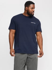 Jack & Jones Plus Size Takapainatus T-paita -Sky Captain - 12270104
