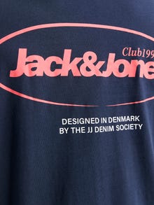 Jack & Jones Plus Size Takapainatus T-paita -Sky Captain - 12270104