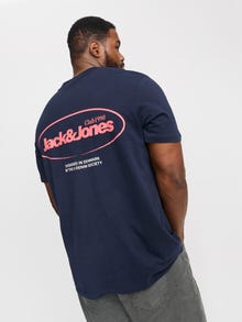 Jack & Jones Plus Size Drukowane z tyłu T-shirt -Sky Captain - 12270104