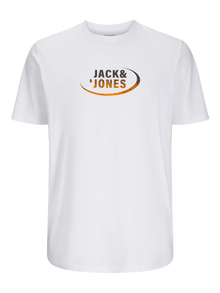 Jack & Jones Plus Size Camiseta Logotipo -Bright White - 12270142