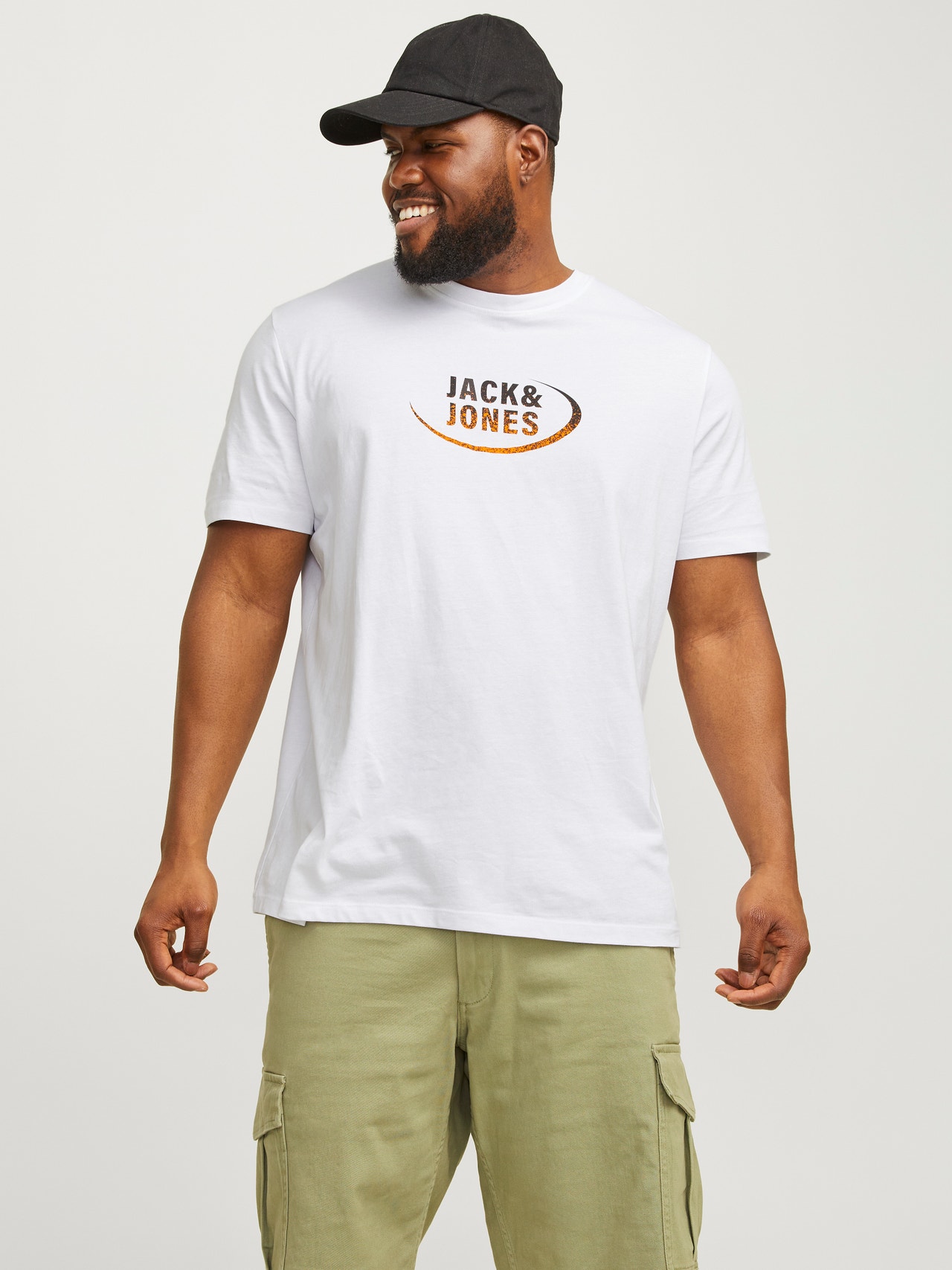 Jack & Jones Plus Size Logo T-shirt -Bright White - 12270142