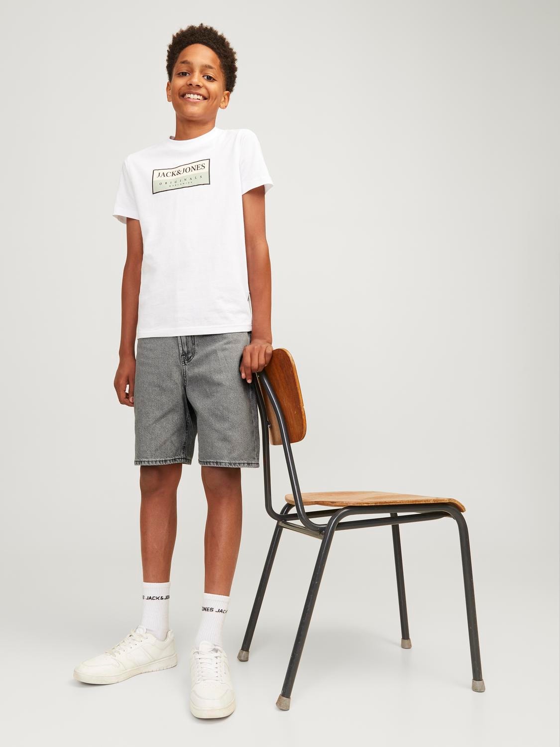 Jack & Jones Baggy fit Atsitiktiniai šortai For boys -Grey Denim - 12270147