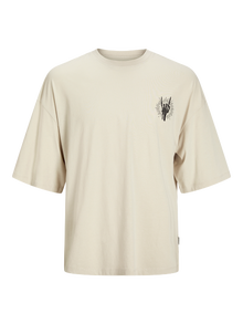Jack & Jones Plus Size Tryck T-shirt -Moonbeam - 12270187