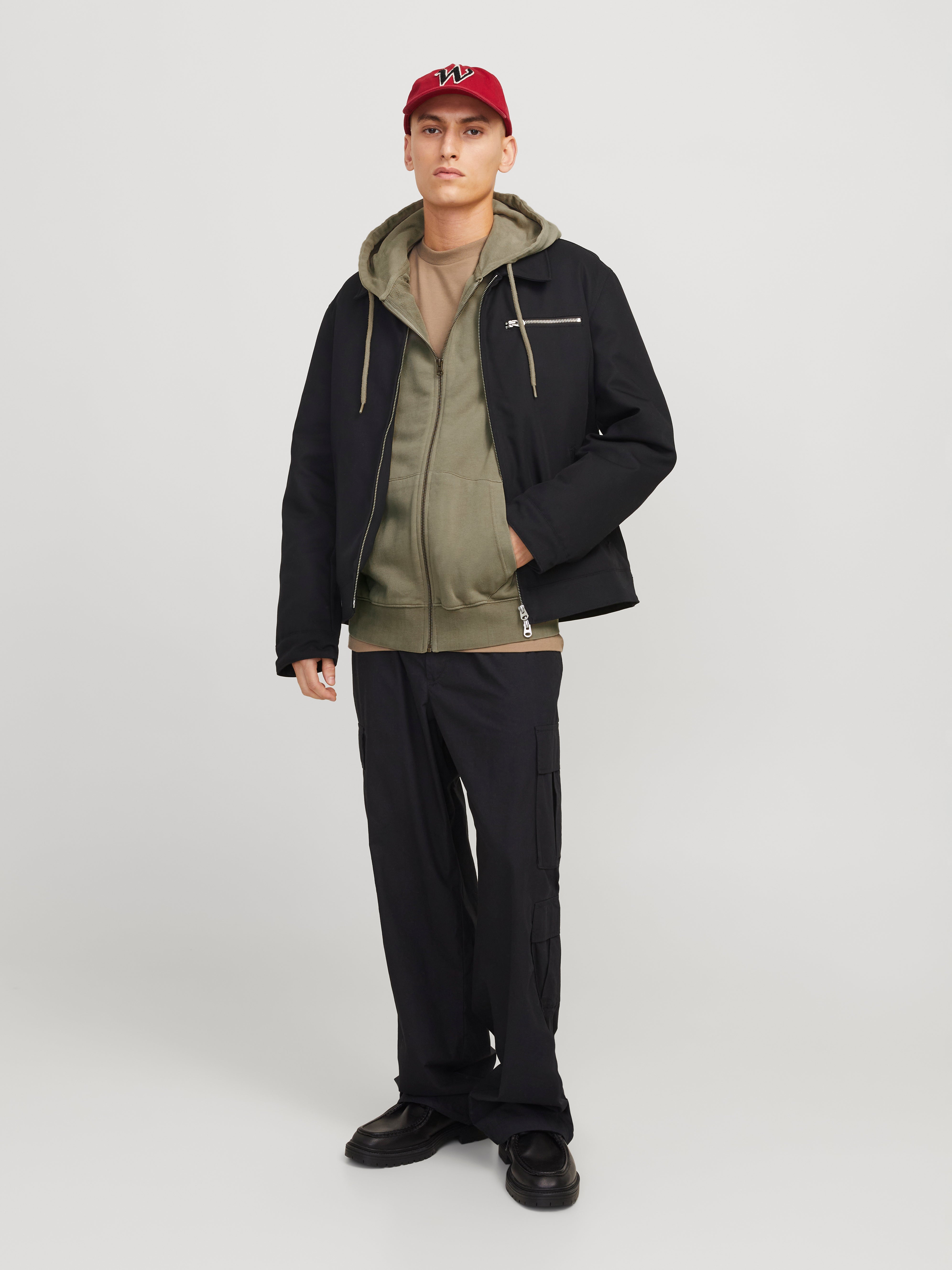 Thumbnail - Einfarbig Sweatshirt Mit Reißverschluss