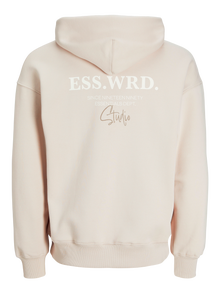 Jack & Jones Printed Hoodie -Moonbeam - 12270475