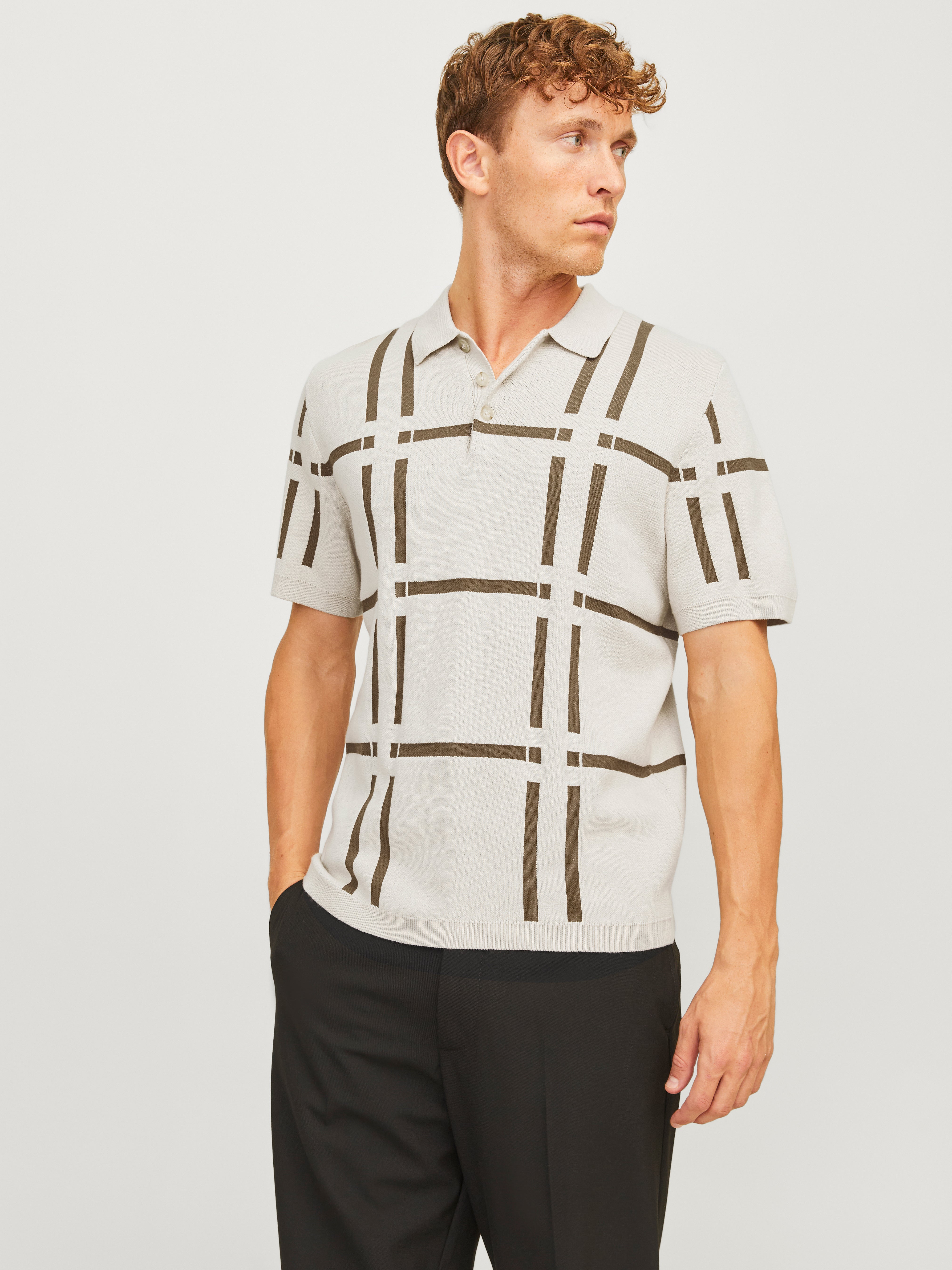 All Over Print Gestricktes Polo