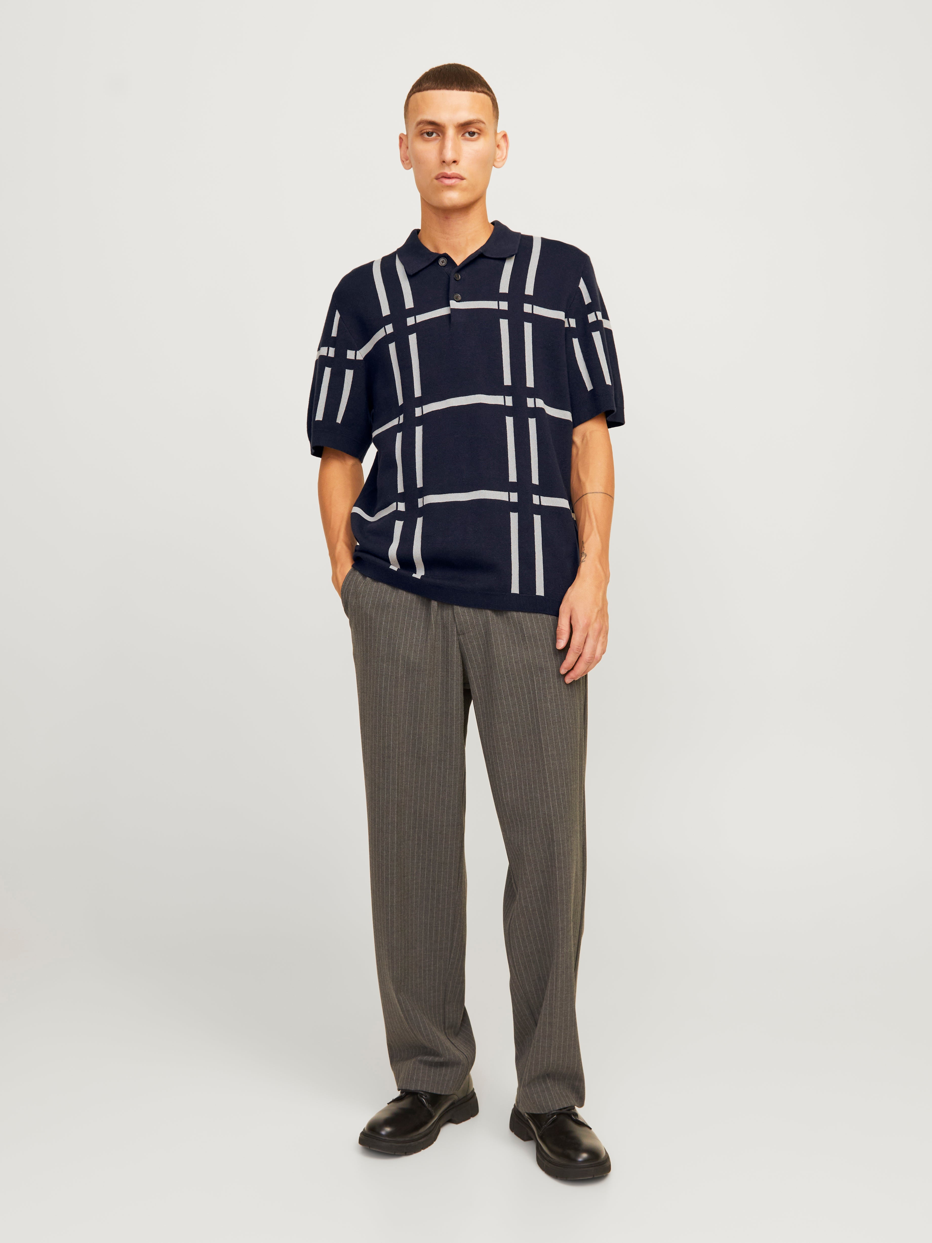 Thumbnail - All Over Print Gestricktes Polo