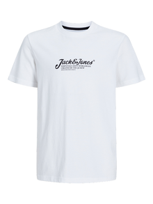 Jack & Jones Logotipas Marškinėliai Jaunimui -White - 12270609