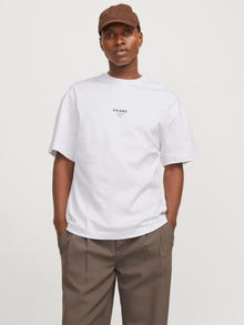 Jack & Jones Painettu O-pääntie T-paita -White - 12270638