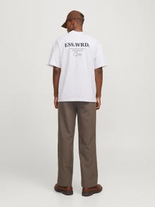 Jack & Jones Printed Round Neck T-shirt -White - 12270638