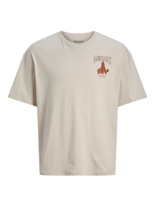 Jack & Jones Tryck Rundringning T-shirt -Moonbeam - 12270714