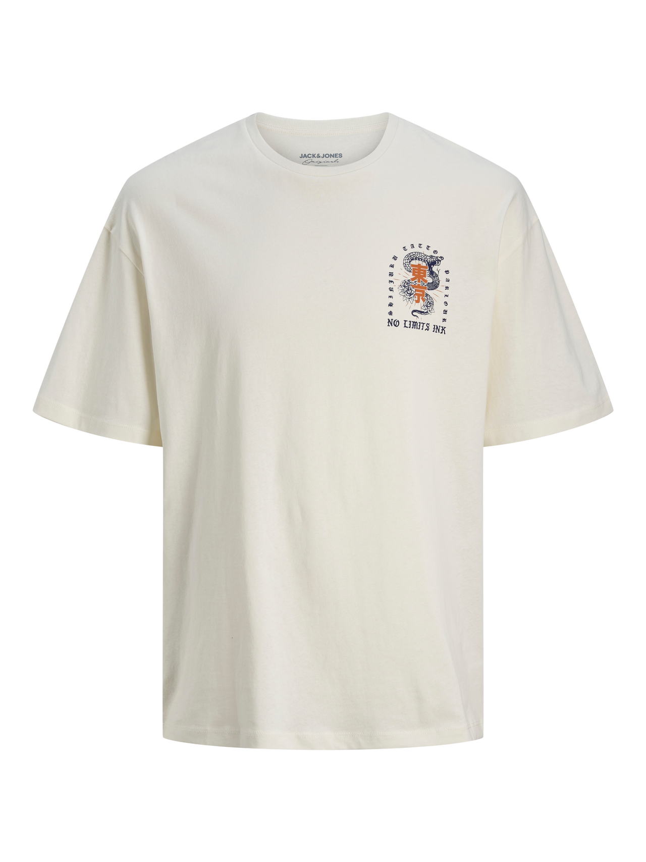 Jack & Jones T-shirt Estampar Decote Redondo -Egret - 12270742