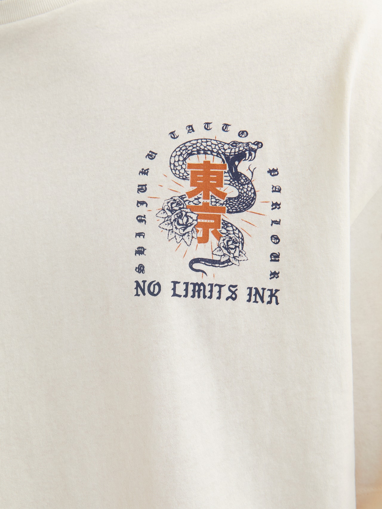 Jack & Jones Printet Crew neck T-shirt -Egret - 12270742