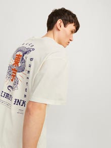 Jack & Jones T-shirt Estampar Decote Redondo -Egret - 12270742