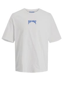 Jack & Jones Gedrukt Ronde hals T-shirt -White Alyssum - 12270780