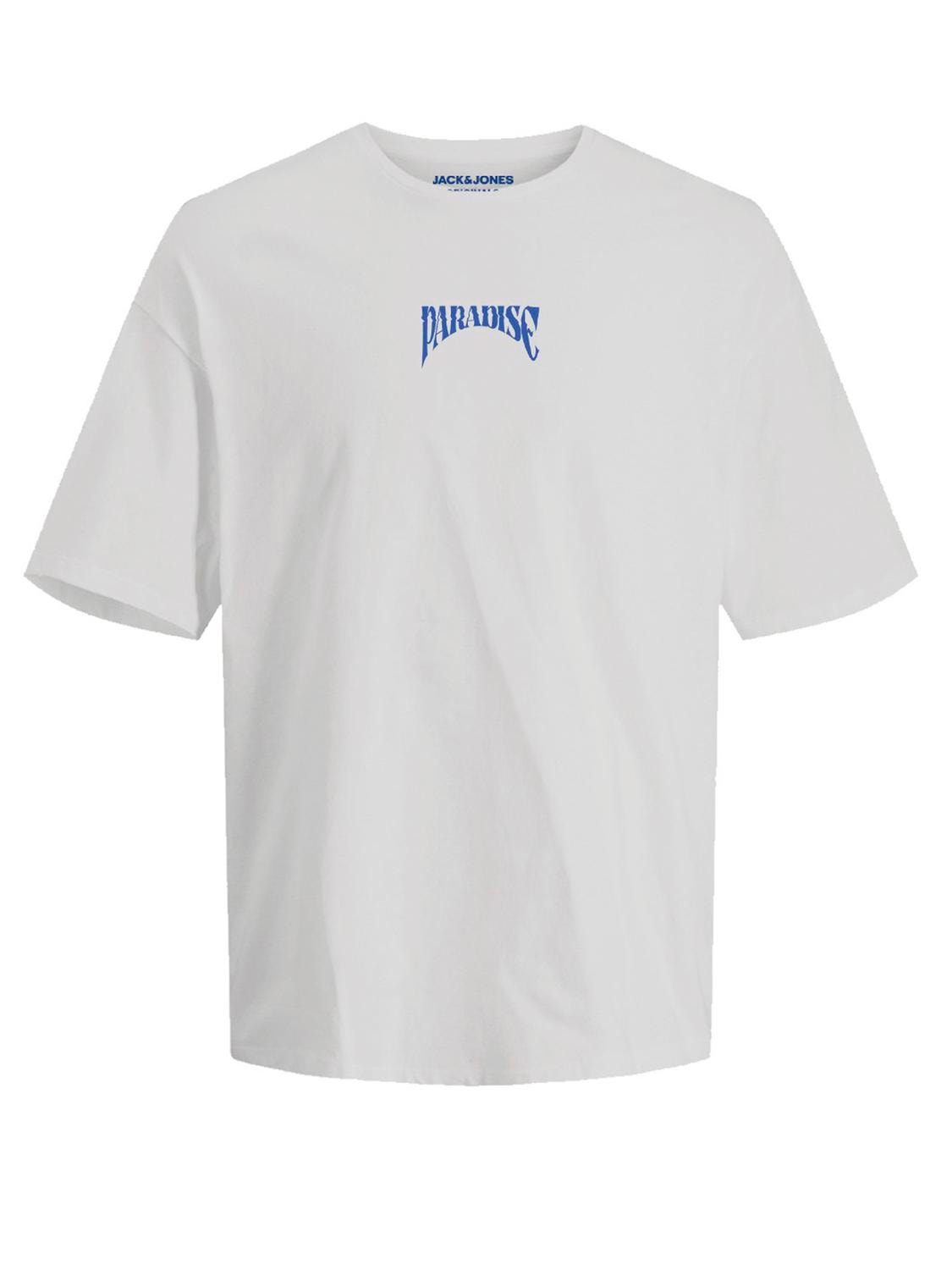 Jack & Jones Tryck Rund RUNDRINGNING T-shirt -White Alyssum - 12270780
