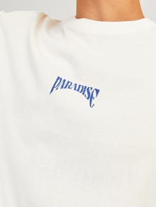 Jack & Jones Gedrukt Ronde hals T-shirt -White Alyssum - 12270780