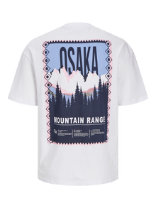 Jack & Jones Bedrukt O-hals T-shirts -Bright White - 12270781