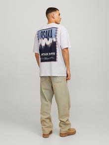 Jack & Jones Gedruckt Rundhals T-shirt -Bright White - 12270781