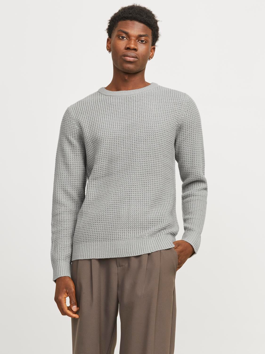 Einfarbig Strickpullover