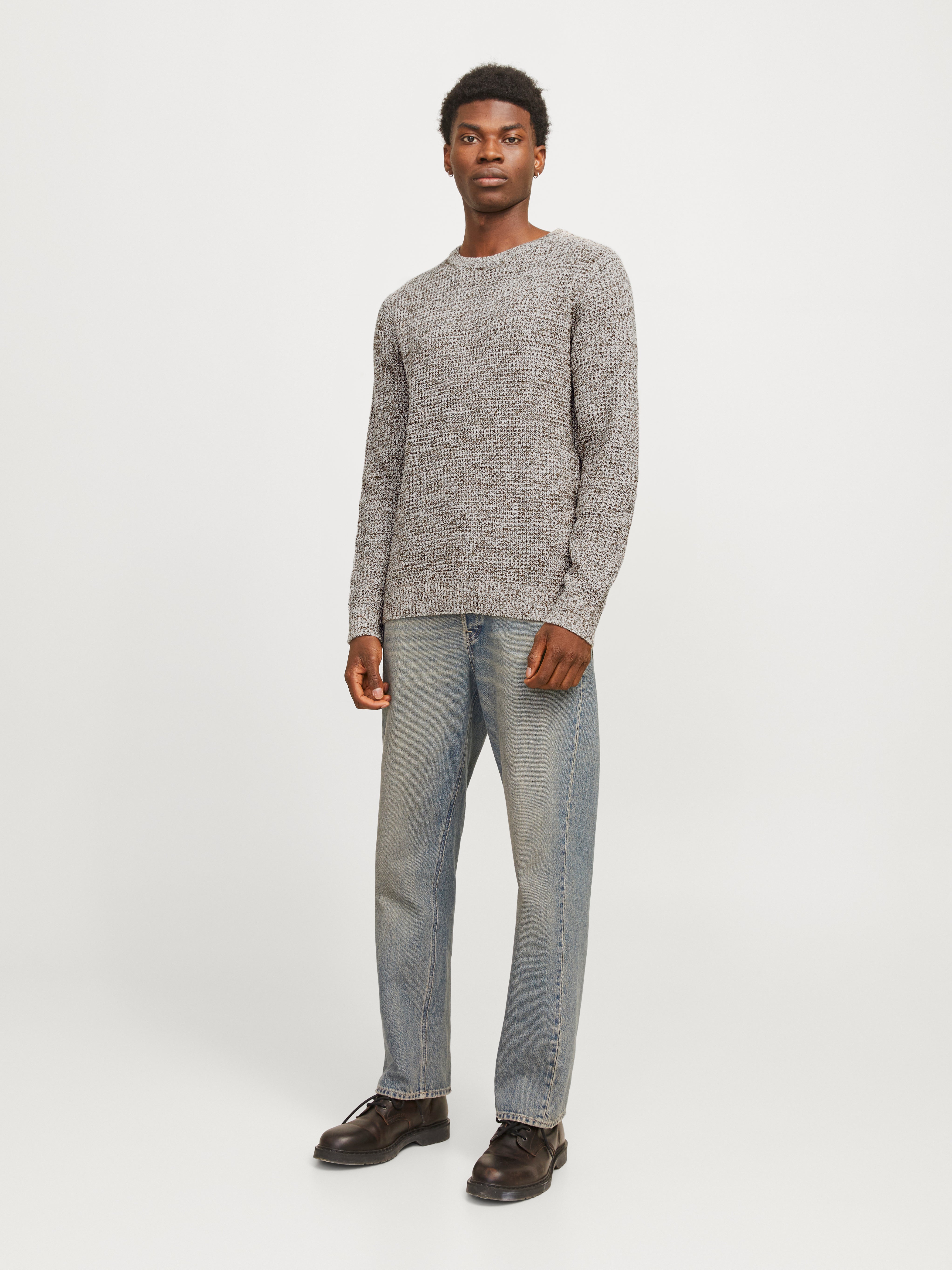 Plain Knitted pullover Dark Brown Jack & Jones®