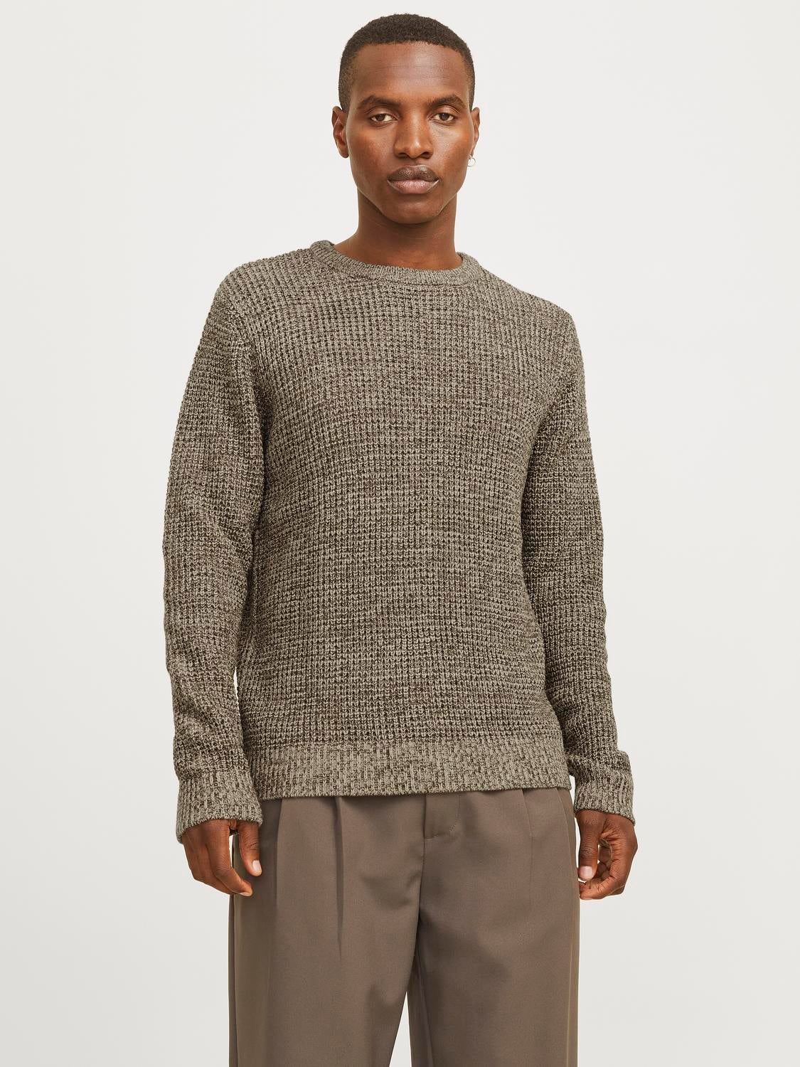 Einfarbig Strickpullover