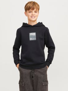 Jack & Jones Printet Hættetrøje Junior -Black - 12271328